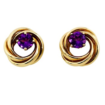 9ct gold Amethyst Stud Earrings